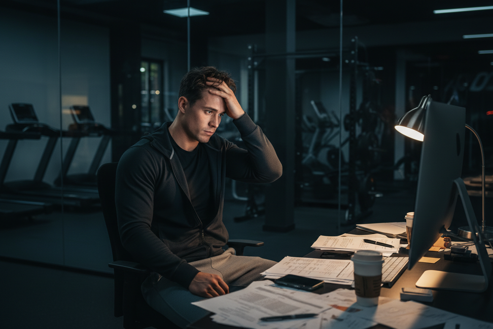 gym owner stuck in hustle culture