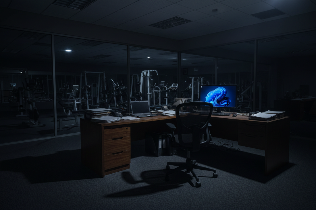 empty gym office late at night